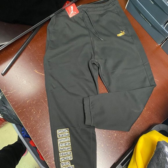 Puma Mens Black Winterized Regular Fit Drawstring Activewear Sweatpants M L XL - Picture 1 of 5